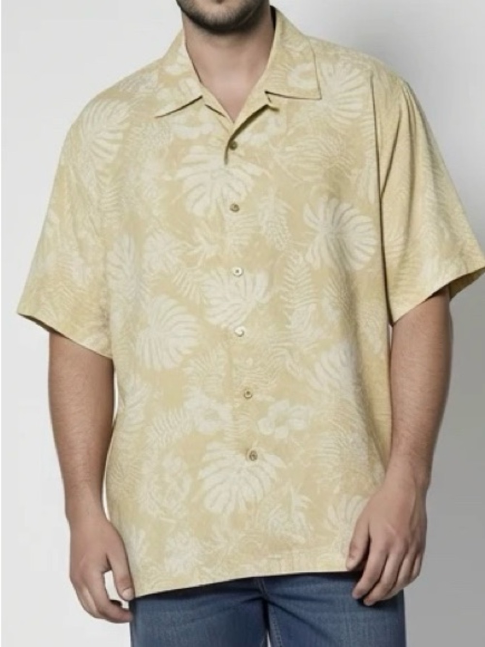 Jim Thompson 100% Linen Short Sleeve Button Down Hawaiian Shirt